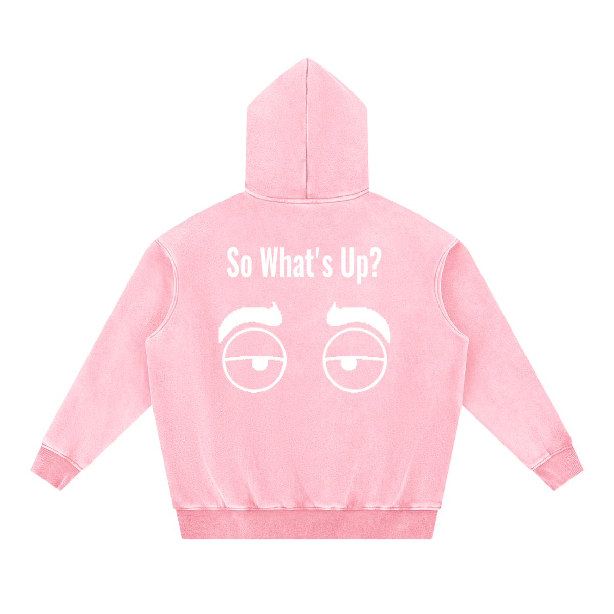 "If you can't fight me drunk...." - Snow Wash Fleece Oversize Pink Hoodie
