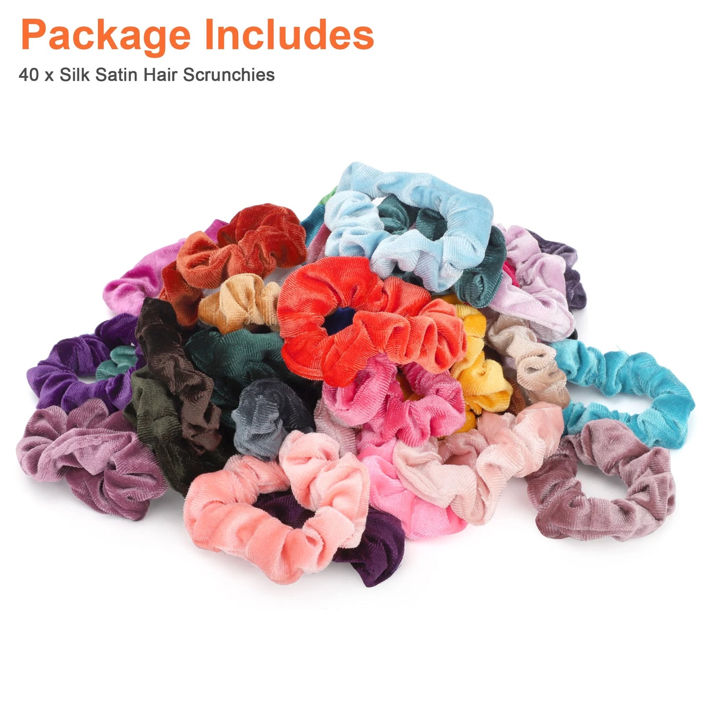 40Pcs Multicolor Hair Ties