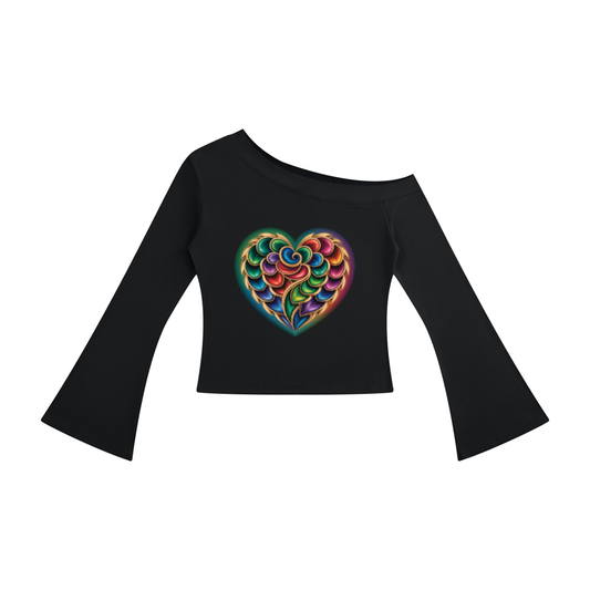 Women's Off-Shoulder Bell Sleeve T-Shirt
