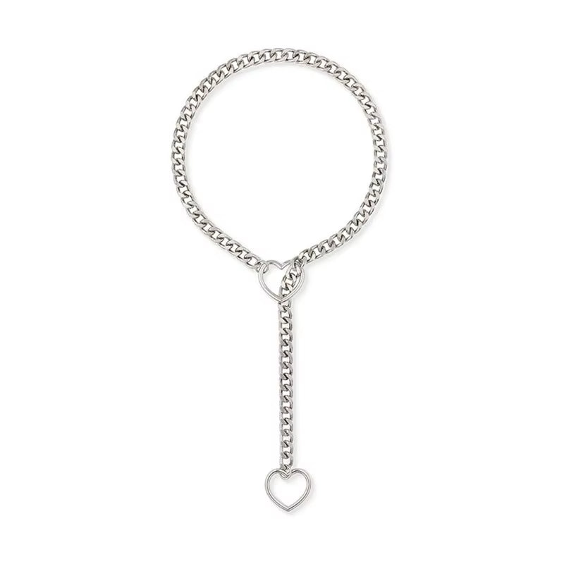 O-ring Women's Slip Chain Necklace Heart