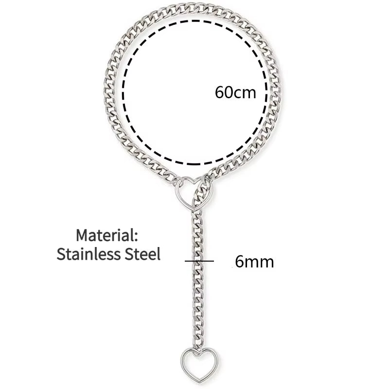 O-ring Women's Slip Chain Necklace Heart