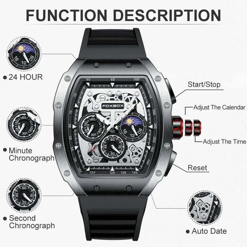 LIGE Men's Foxbox, Waterproof Wrist Watch for Men 