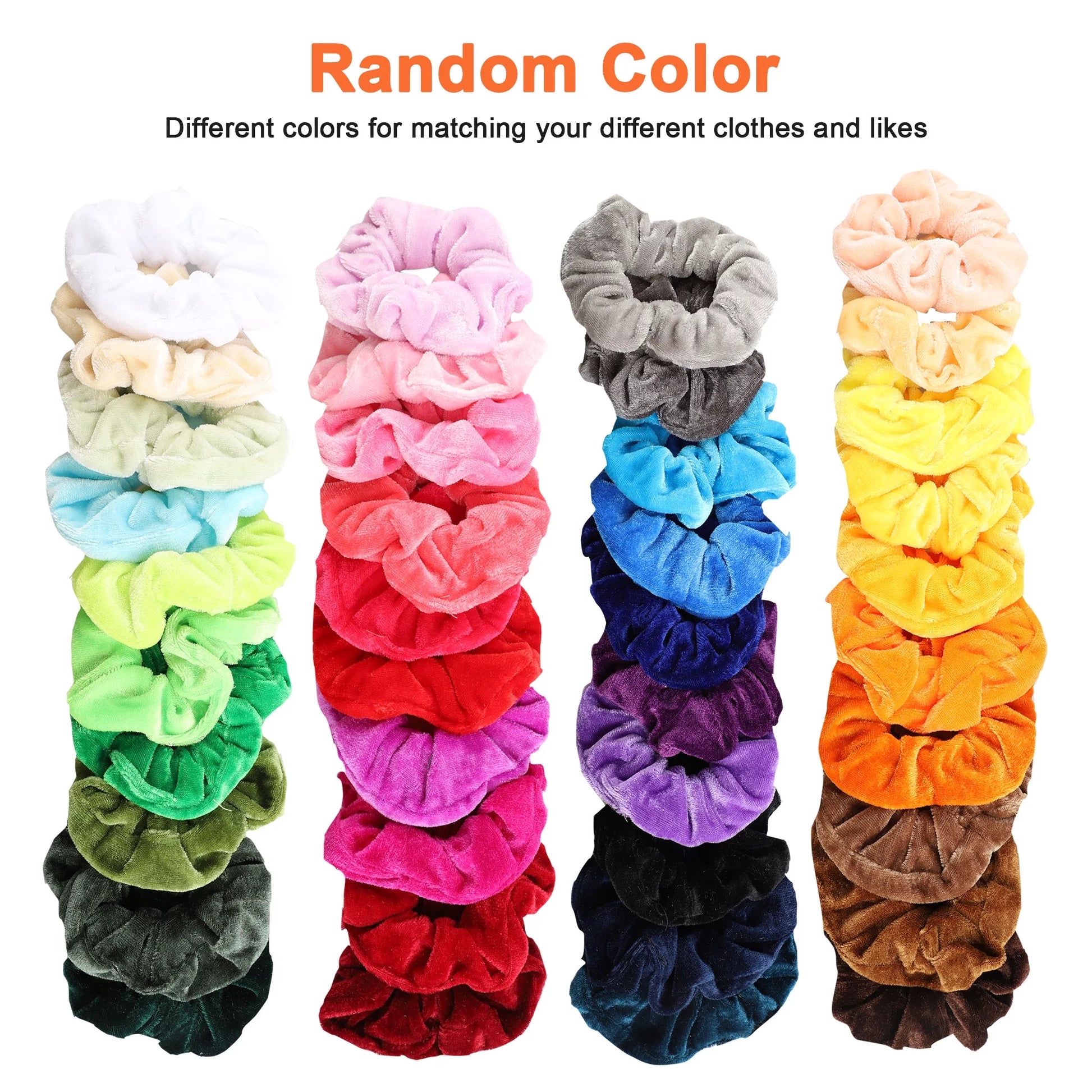 40Pcs Multicolor Hair Ties