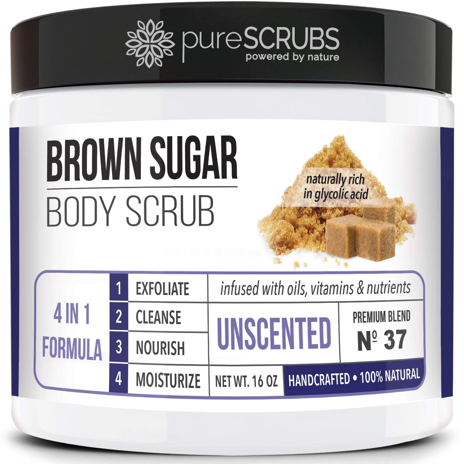 Premium Unscented Brown Sugar Body Scrub 