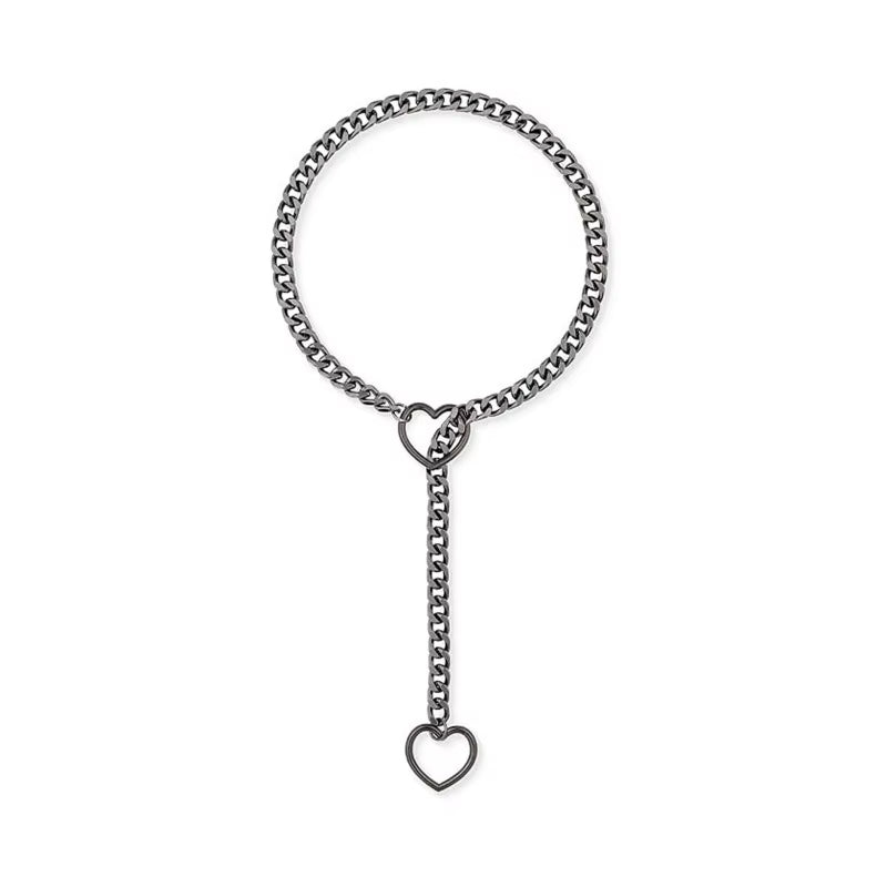 O-ring Women's Slip Chain Necklace Heart