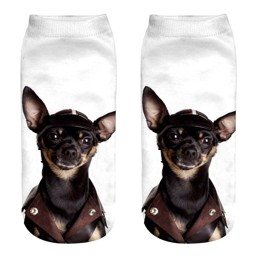 3D Novelty Funny Dog Ankle Socks 