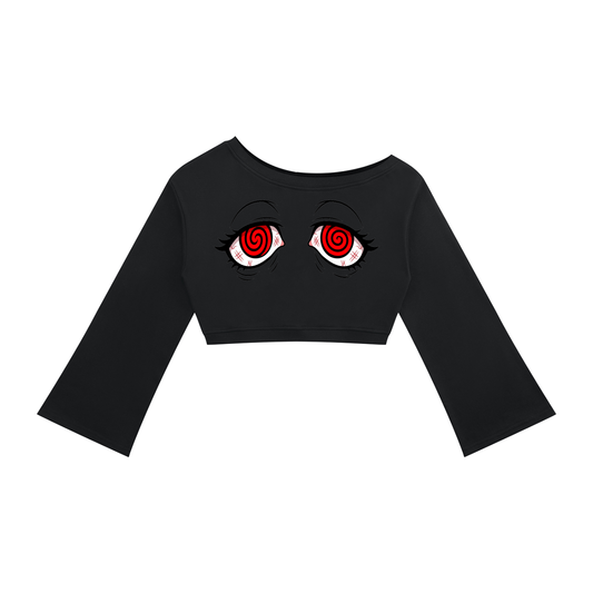Women's Off-Shoulder Sweatshirt Anime Eyes