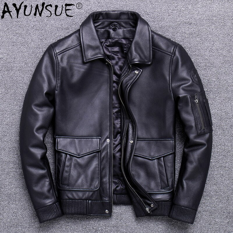 Men's Genuine Cow Leather Jacket 