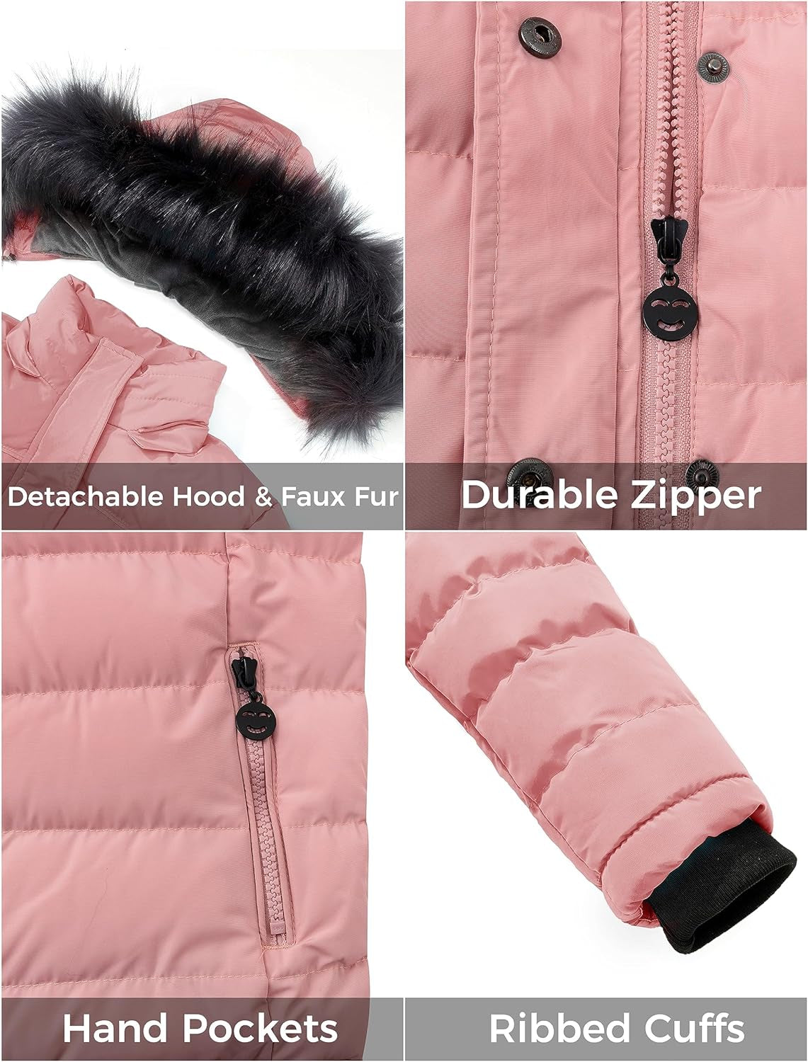 Girls' Puffer Hooded Winter Coat