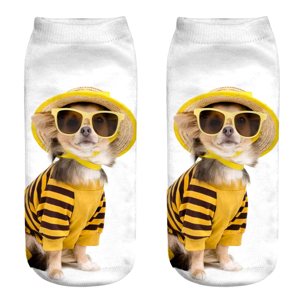 3D Novelty Funny Dog Ankle Socks 