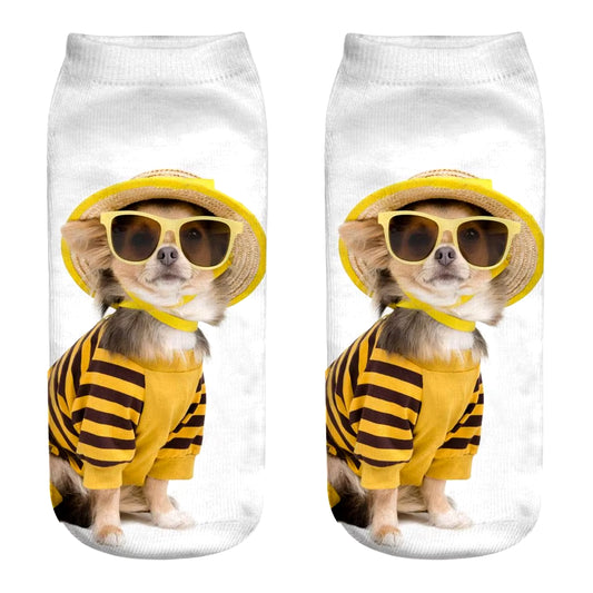 3D Novelty Funny Dog Ankle Socks 