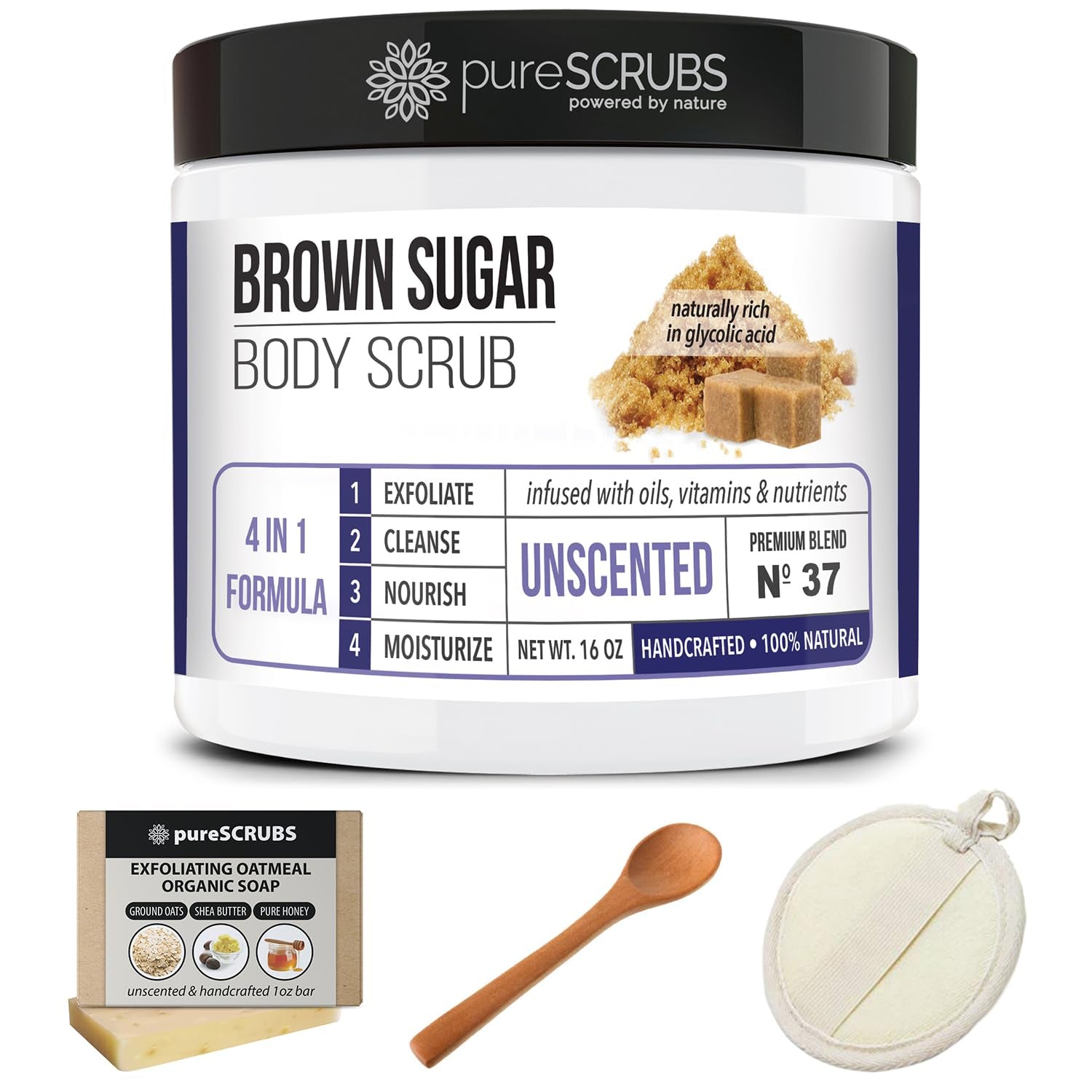 Premium Unscented Brown Sugar Body Scrub 