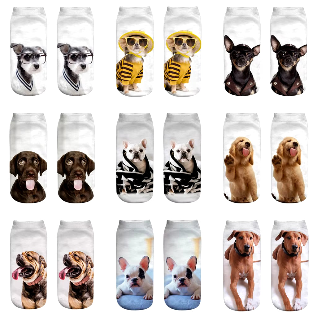 3D Novelty Funny Dog Ankle Socks 