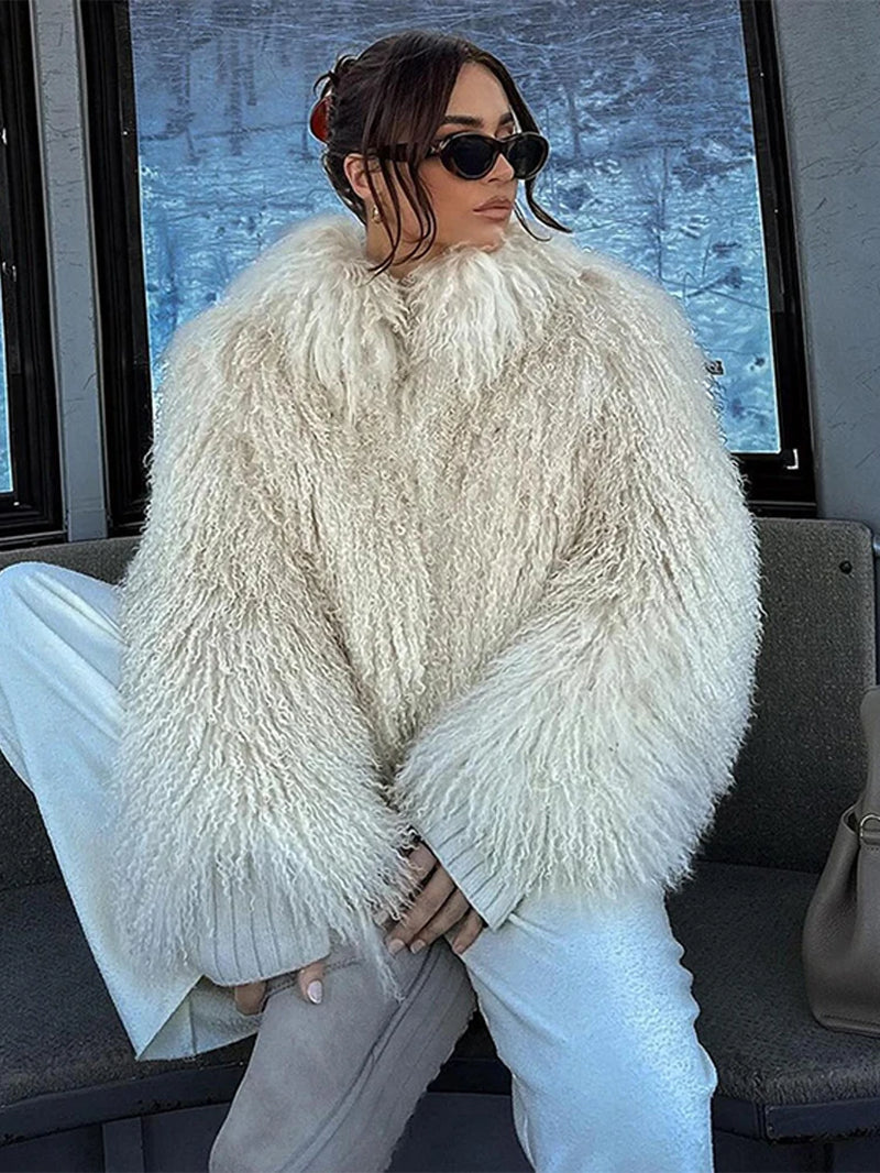 Solid Teddy Faux Fur Jacket - (Very Warm)