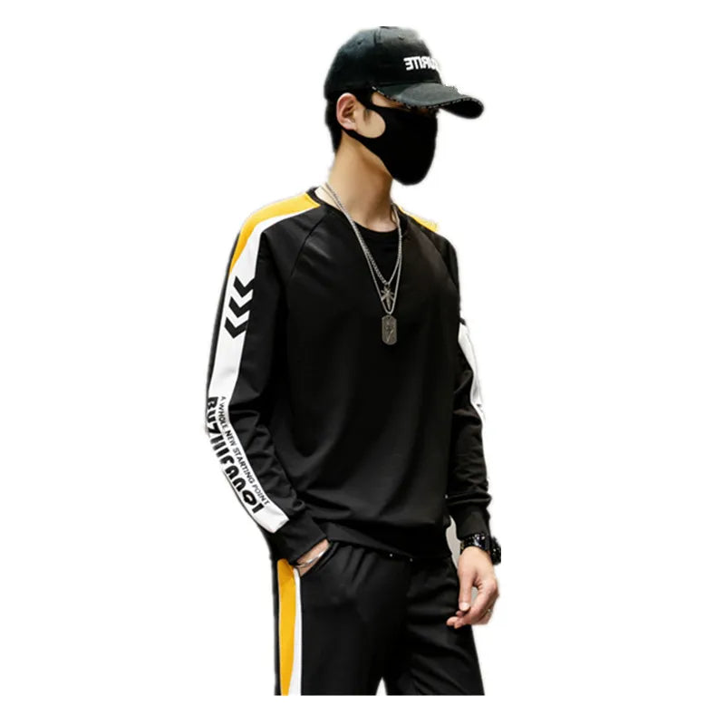 Black Yellow Hip Hop Tracksuit - 2 Piece 