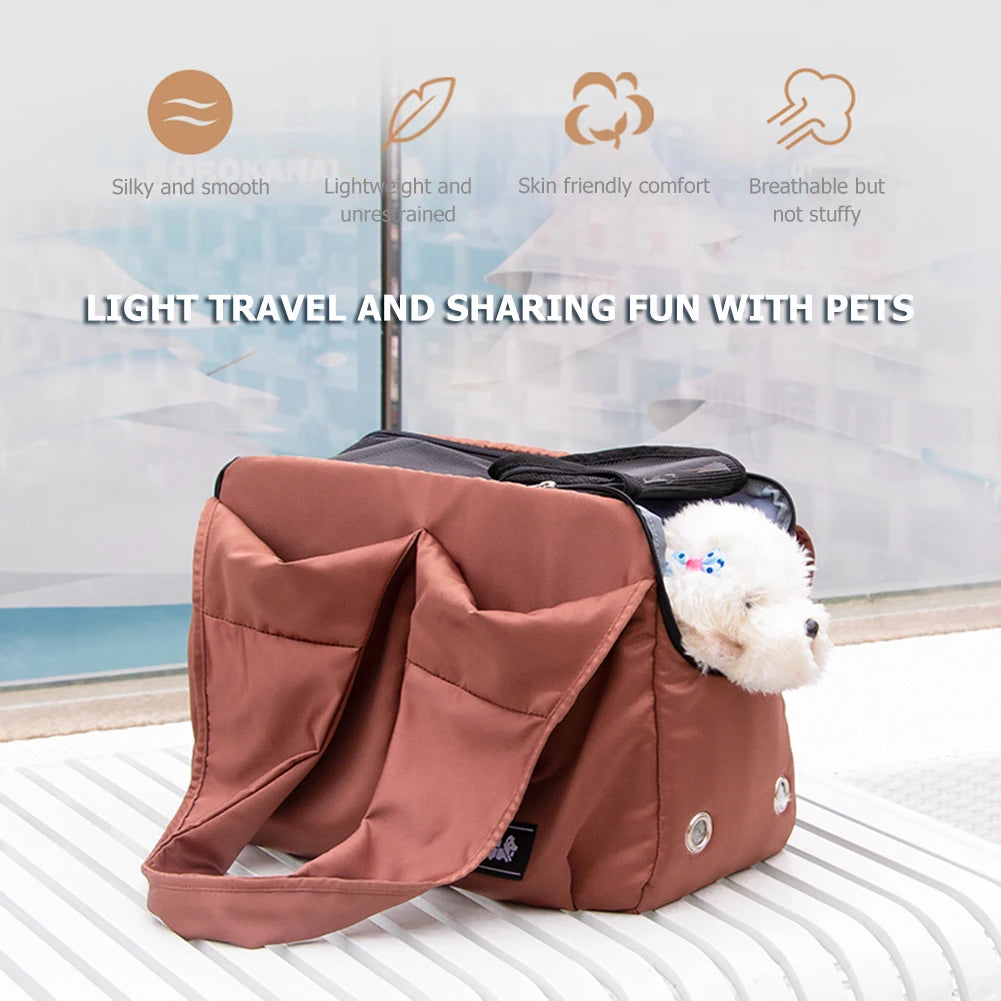 Breathable Outdoor Pet Carrier Shoulder Bag / Travel Folding Backpack Pet Supplies