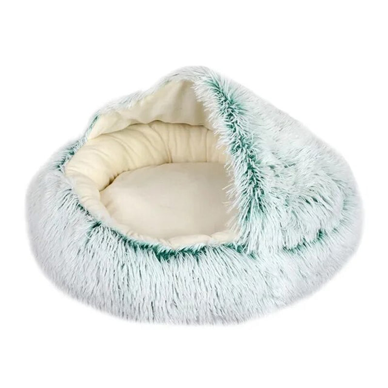 Soft Plush round Warm Pet Bed, Soft Sleeping Cushion Bed for Small Dogs/Cats 