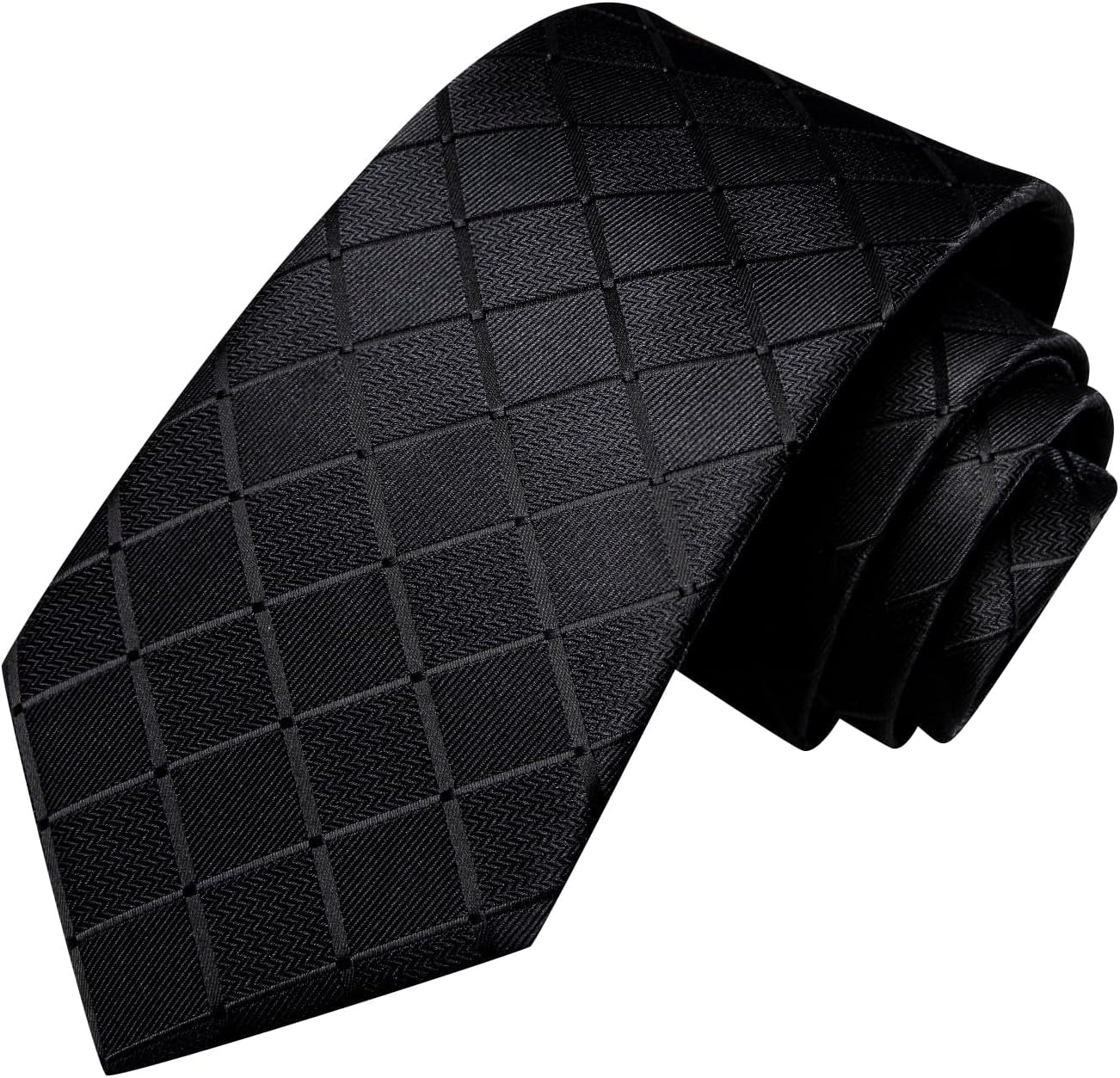 Woven Pocket Square Pattern, 63inch Men's Silk Necktie 