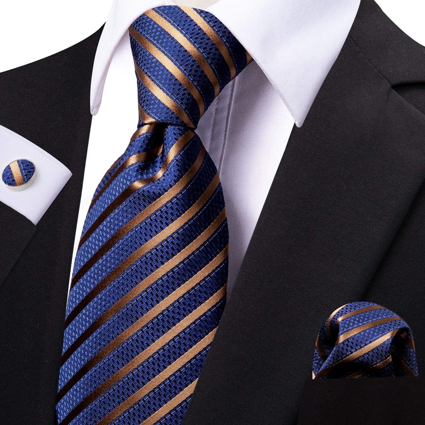 Woven Paisley Stripes Men's Necktie Set