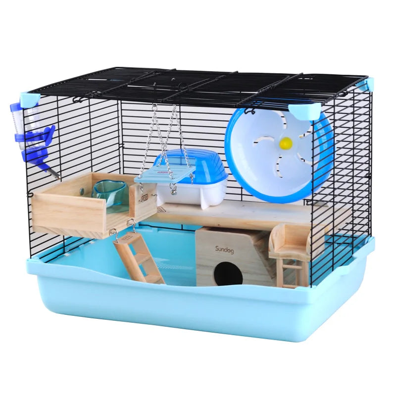 Mini Hedgehog/Hamster Large Thickened Wire Cage with Double Door Design 