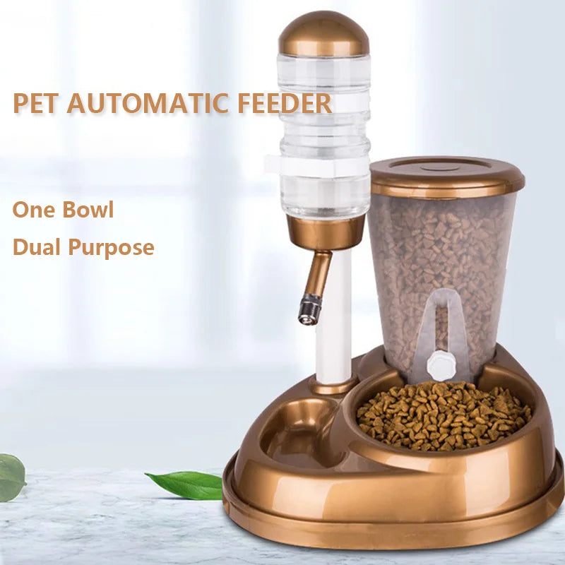  Large Capacity Food Bucket and Water Bottle Dispenser for Cats/Dogs