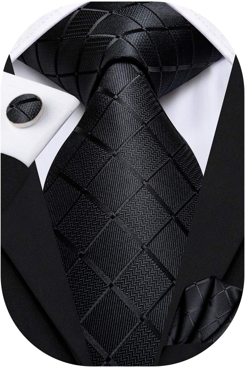 Woven Pocket Square Pattern, 63inch Men's Silk Necktie 