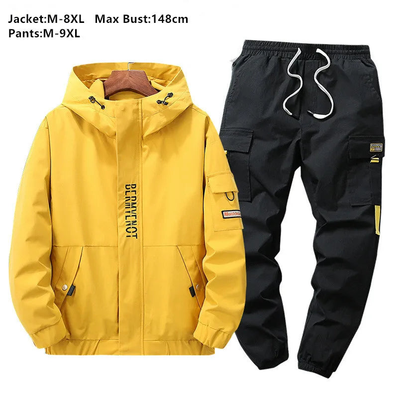 Yellow Jacket Hoodie - 2 Piece Set/Sports Cargo Pants 