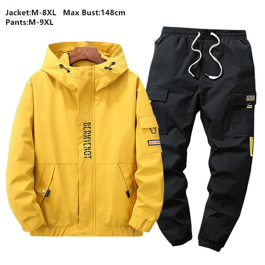 Yellow Jacket Hoodie - 2 Piece Set/Sports Cargo Pants 