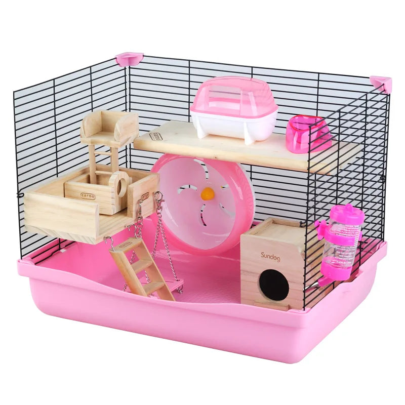 Mini Hedgehog/Hamster Large Thickened Wire Cage with Double Door Design 