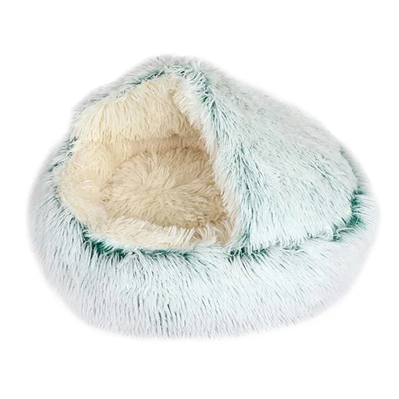 Soft Plush round Warm Pet Bed, Soft Sleeping Cushion Bed for Small Dogs/Cats 