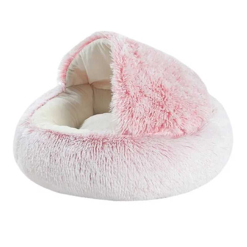 Soft Plush round Warm Pet Bed, Soft Sleeping Cushion Bed for Small Dogs/Cats 