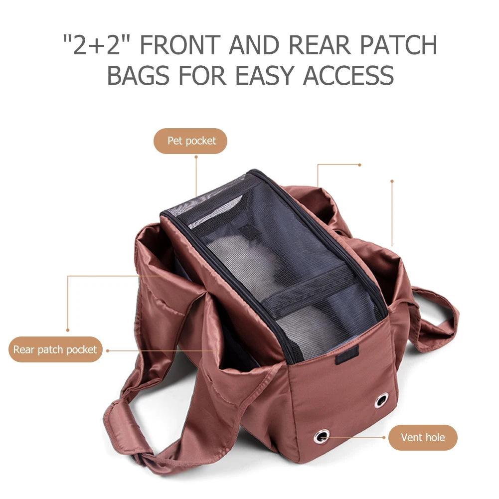 Breathable Outdoor Pet Carrier Shoulder Bag / Travel Folding Backpack Pet Supplies