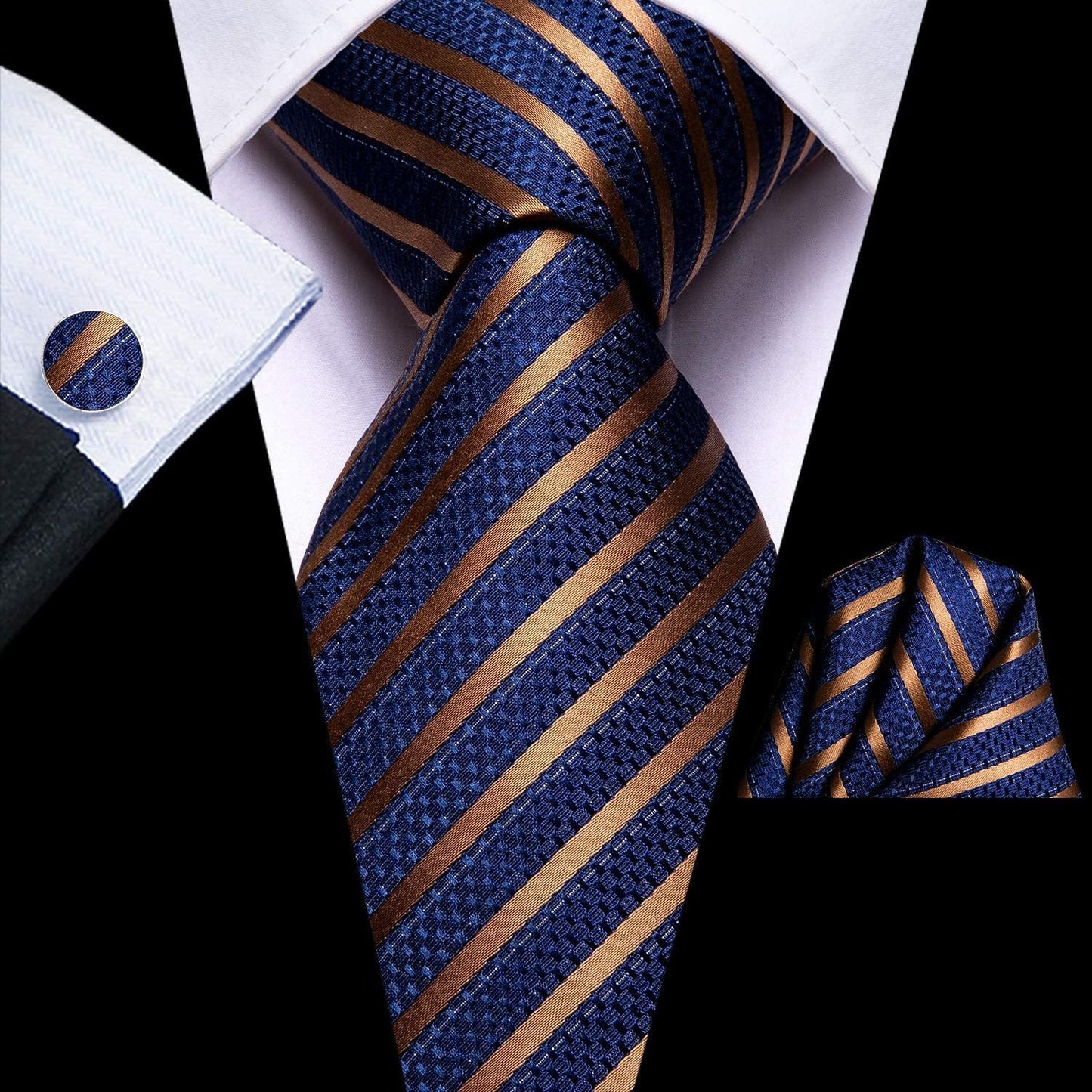 Woven Paisley Stripes Men's Necktie Set