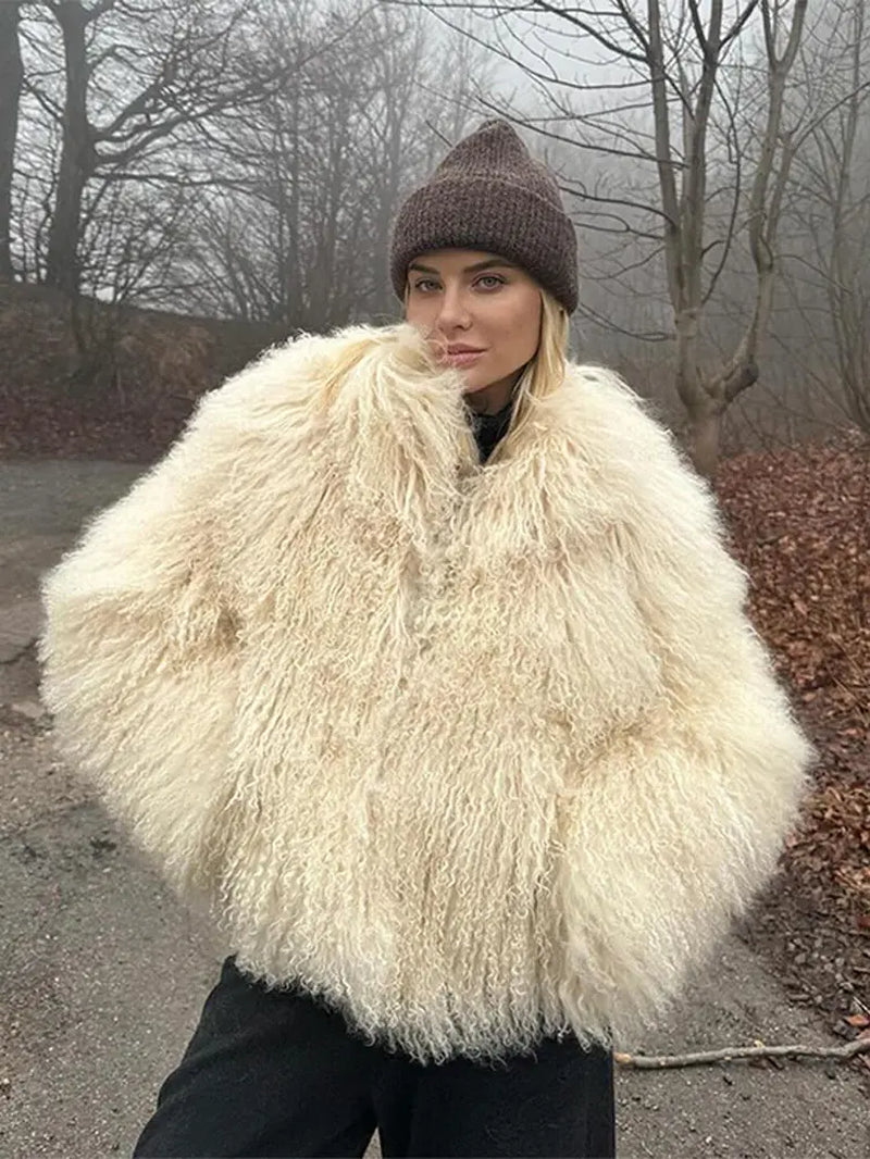 Solid Teddy Faux Fur Jacket - (Very Warm)